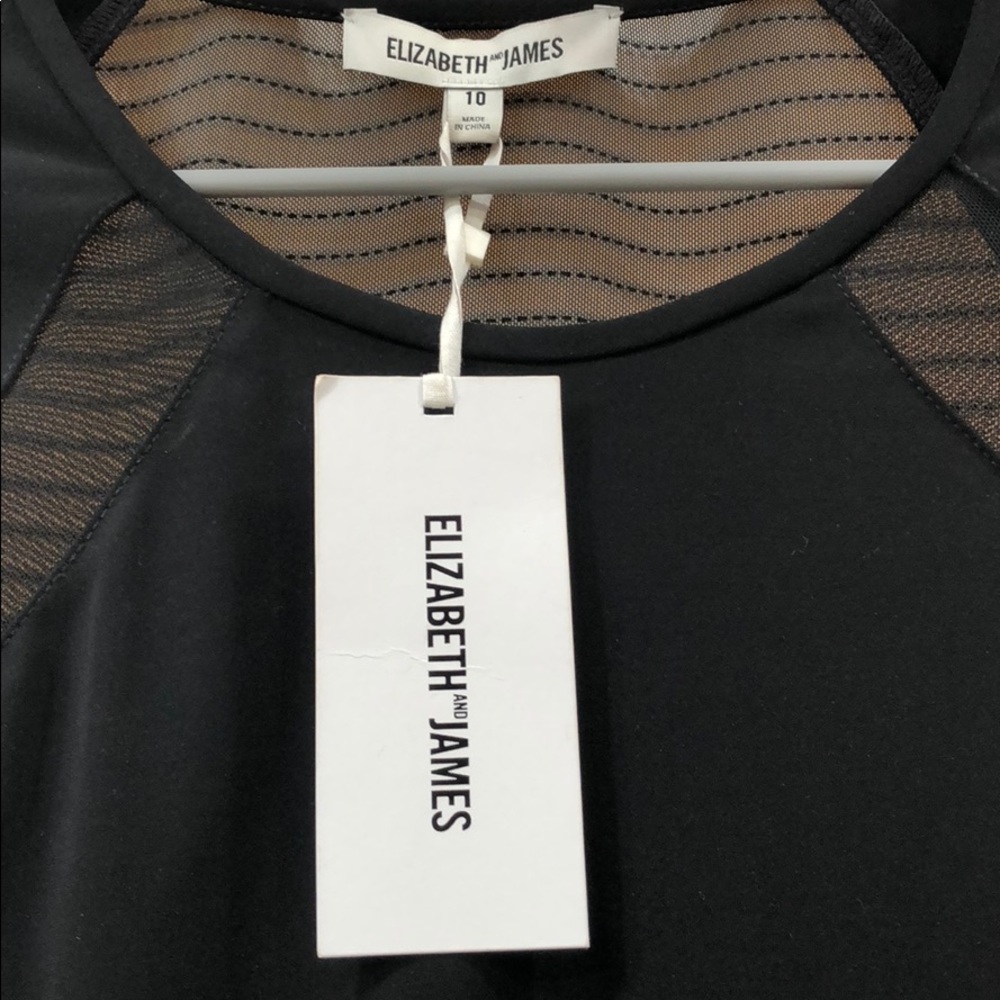 NWT Elizabeth &James Black long sleeve mesh dress - Picture 3 of 6